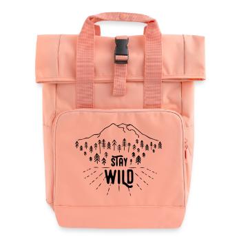 Stay Wild - Roll Top Backpack with Two Handles - chintz rose - Front