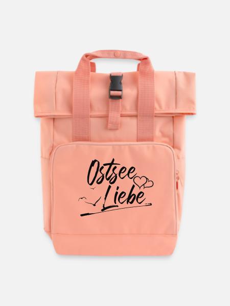 Ostsee Liebe - Rolltop Rucksack mit zwei Griffen - Chintzrosa