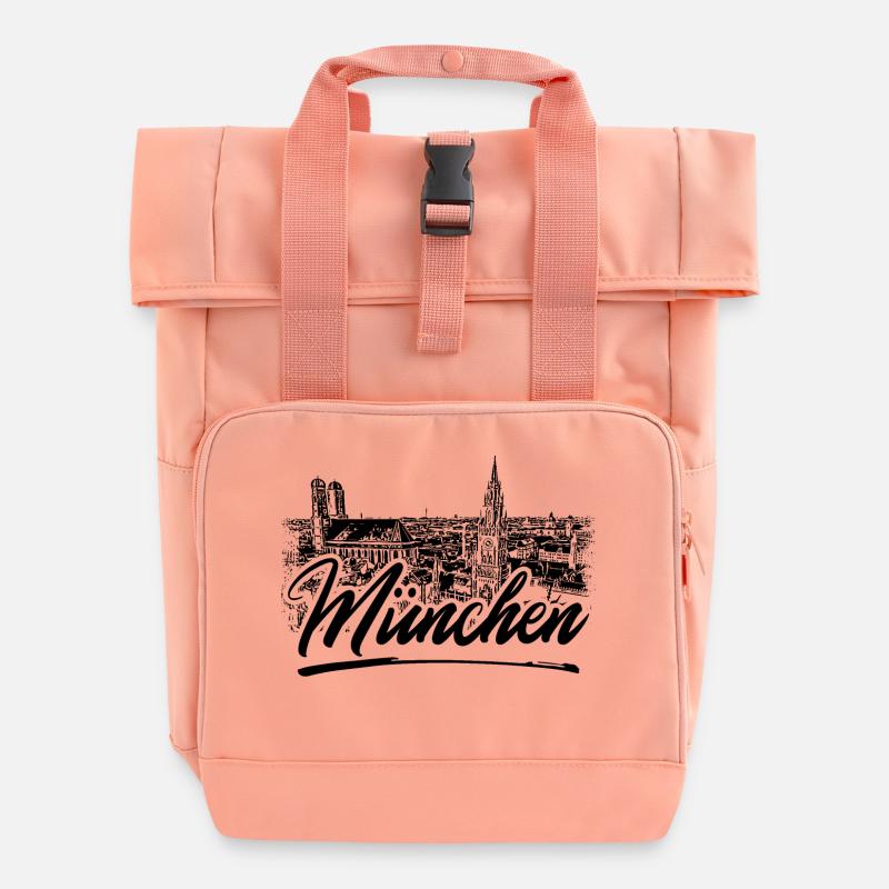 Munich design - Roll Top Backpack with Two Handles - chintz rose