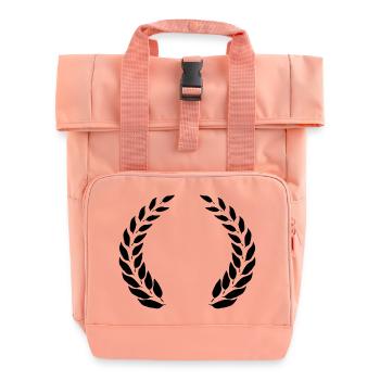 Laurel wreath design - Roll Top Backpack with Two Handles - chintz rose - Front