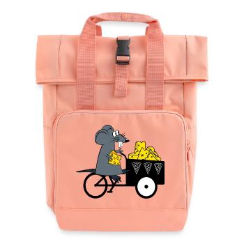 Maus Käse Lieferant - Rolltop Rucksack mit zwei Griffen - Chintzrosa - Vorne