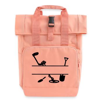 Metal detector logo - Roll Top Backpack with Two Handles - chintz rose - Front
