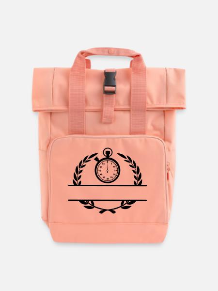 Minuten-Stoppuhr - Rolltop Rucksack mit zwei Griffen - Chintzrosa