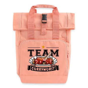 Team Currywurst - Fast Food - Kult - Rolltop Rucksack mit zwei Griffen - Chintzrosa - Vorne