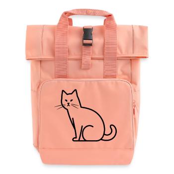 Dessin de chat - Sac à dos Roll Top à deux anses - rose liberty - Devant