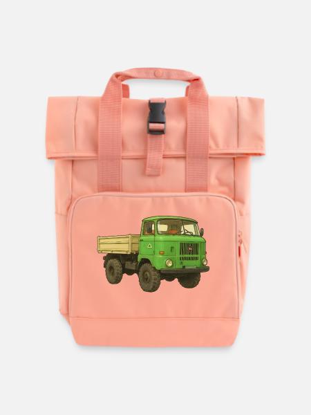 W50 DDR LKW - Rolltop Rucksack mit zwei Griffen - Chintzrosa