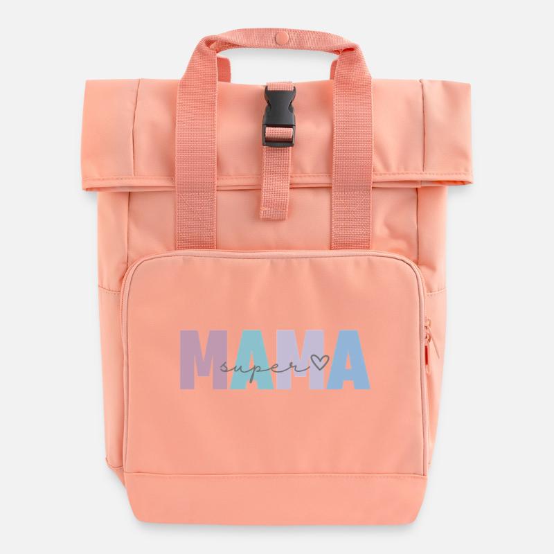 Super mom - Roll Top Backpack with Two Handles - chintz rose