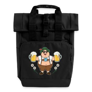 Bavarian Beer Friend Munich Mugs Lederhosen - Roll Top Backpack with Two Handles - black - Front