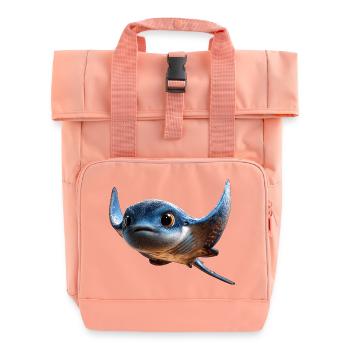 Manta Rochen Teufelsrochen Stachelrochen Taucher - Rolltop Rucksack mit zwei Griffen - Chintzrosa - Vorne
