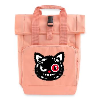 Chat noir aux yeux rouges - Sac à dos Roll Top à deux anses - rose liberty - Devant