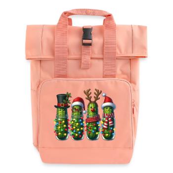 Concombres Lumières de Noël - Sac à dos Roll Top à deux anses - rose liberty - Devant