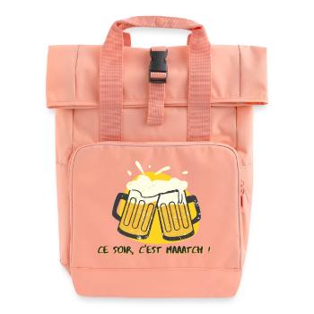 Football ce soir c'est match avec bières - Sac à dos Roll Top à deux anses - rose liberty - Devant