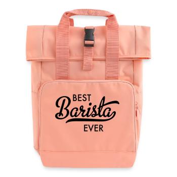 Best Barista ever - Rolltop Rucksack mit zwei Griffen - Chintzrosa - Vorne