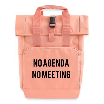No Agenda No Meeting - Roll Top Backpack with Two Handles - chintz rose - Front