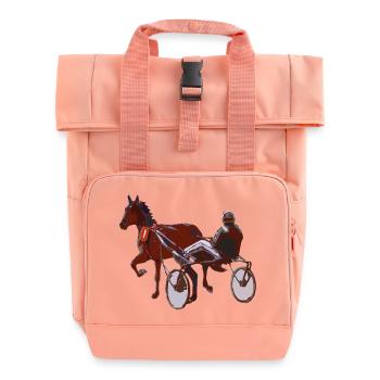 traber trabrennen pferderennen - Rolltop Rucksack mit zwei Griffen - Chintzrosa - Vorne