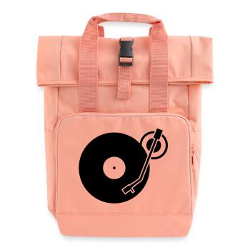 DJ Turntables Turntable Tonearm Record - Roll Top Backpack with Two Handles - chintz rose - Front