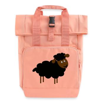 black sheep - Roll Top Backpack with Two Handles - chintz rose - Front