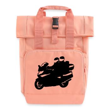 motorrad tourer - Rolltop Rucksack mit zwei Griffen - Chintzrosa - Vorne
