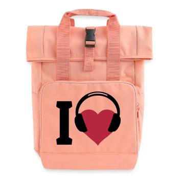 I love Music - Rolltop Rucksack mit zwei Griffen - Chintzrosa - Vorne