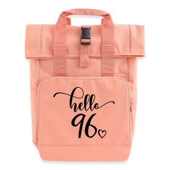 Hallo 96 - Süßes Geschenk zum 96. Geburtstag, 96 Jahre alt - Rolltop Rucksack mit zwei Griffen - Chintzrosa - Vorne