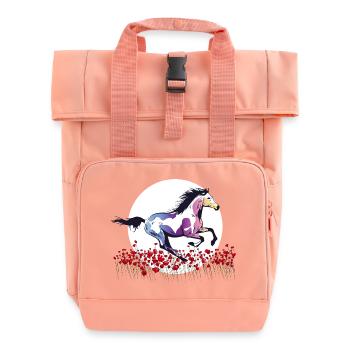 pferd reiten mädchen pink wild LBGTQ blumen natur - Rolltop Rucksack mit zwei Griffen - Chintzrosa - Vorne