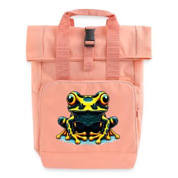 Frog - Roll Top Backpack with Two Handles - chintz rose - Front