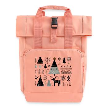Éléments de Noël scandinaves avec renne - Sac à dos Roll Top à deux anses - rose liberty - Devant