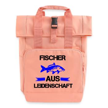 Fishermen with passion - Roll Top Backpack with Two Handles - chintz rose - Front