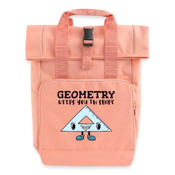 Règle triangulaire souriante - Funny Geometry Figure - Sac à dos Roll Top à deux anses - rose liberty - Devant