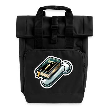 Schieben, um den Pioneer-Modus zu aktivieren - Rolltop Rucksack mit zwei Griffen - Schwarz - Vorne