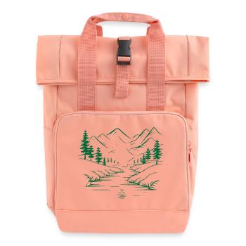 Mountains - Roll Top Backpack with Two Handles - chintz rose - Front