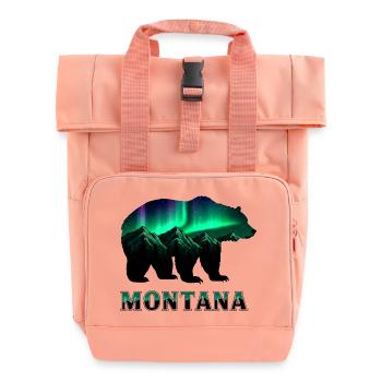 Montana Bear Northern Lights - Roll Top Backpack with Two Handles - chintz rose - Front