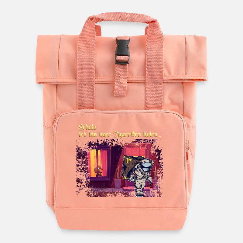 Chérie, je vais prendre des cigarettes - Sac à dos Roll Top à deux anses - rose liberty