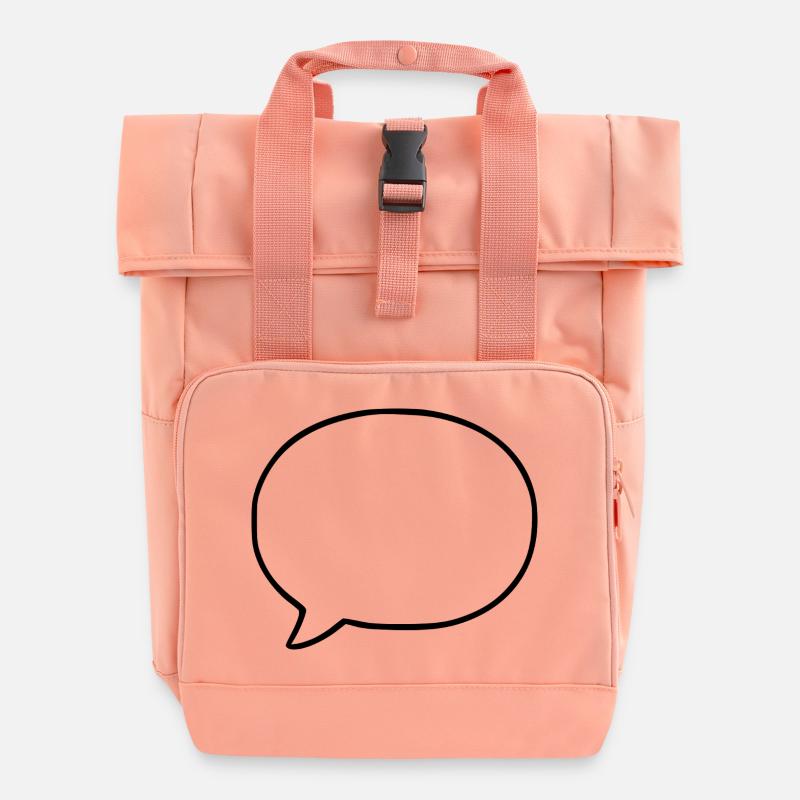 Personalize your own speech bubble comic - Roll Top Backpack with Two Handles - chintz rose