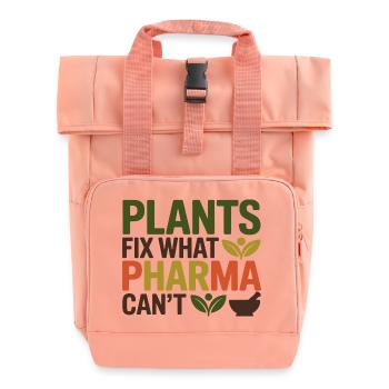 Herbalist Plants Fix What Pharma Can't Profession - Roll Top Backpack with Two Handles - chintz rose - Front