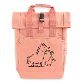 Laughing Horse - Roll Top Backpack with Two Handles - chintz rose - Front