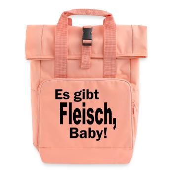 es gibt fleisch baby - Rolltop Rucksack mit zwei Griffen - Chintzrosa - Vorne
