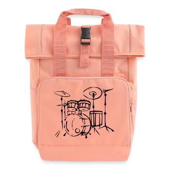drums - Roll Top Backpack with Two Handles - chintz rose - Front