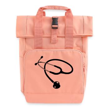 stethoscope doctor - Roll Top Backpack with Two Handles - chintz rose - Front