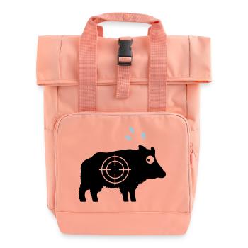 Wildschwein mit Angstschweiß und Fadenkreuz - Rolltop Rucksack mit zwei Griffen - Chintzrosa - Vorne