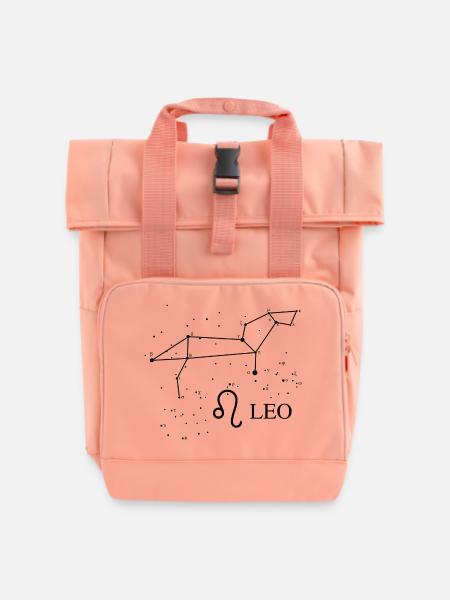 Constellation Leo with Zodiac sign - Rolltop Rucksack mit zwei Griffen - Chintzrosa