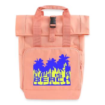 Life is a Beach Palmen Leben ist ein Strand Spruch - Rolltop Rucksack mit zwei Griffen - Chintzrosa - Vorne