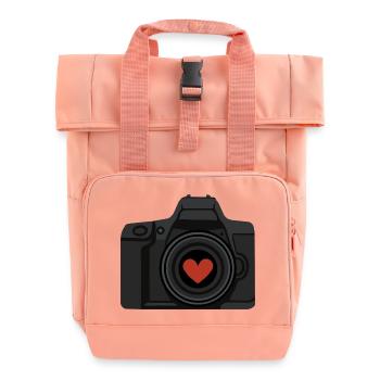 Appareil photo d’amour avec un cœur pour les vrais fans de photographie - Sac à dos Roll Top à deux anses - rose liberty - Devant