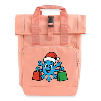 Le flocon de neige de Noël achète des cadeaux - Sac à dos Roll Top à deux anses - rose liberty - Devant