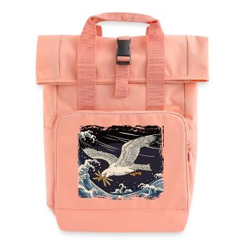 Seagulls steals Frieze Lustig - Roll Top Backpack with Two Handles - chintz rose - Front