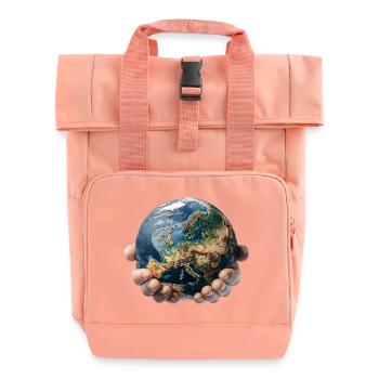 La Terre entre les mains : Responsabilité mondiale - Sac à dos Roll Top à deux anses - rose liberty - Devant