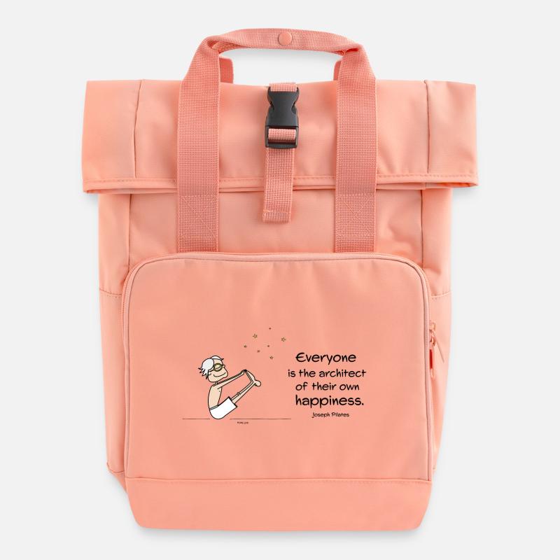 Architect of Happiness - Roll Top Backpack with Two Handles - chintz rose
