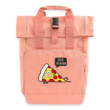 Funny Cartoon Pizza - Statement / Funny / Quote - Rolltop Rucksack mit zwei Griffen - Chintzrosa - Vorne