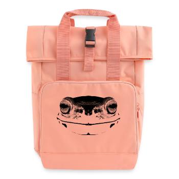 Frosch / Gesicht / frog Face - Rolltop Rucksack mit zwei Griffen - Chintzrosa - Vorne