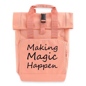 Making MagicHappen - Rolltop Rucksack mit zwei Griffen - Chintzrosa - Vorne